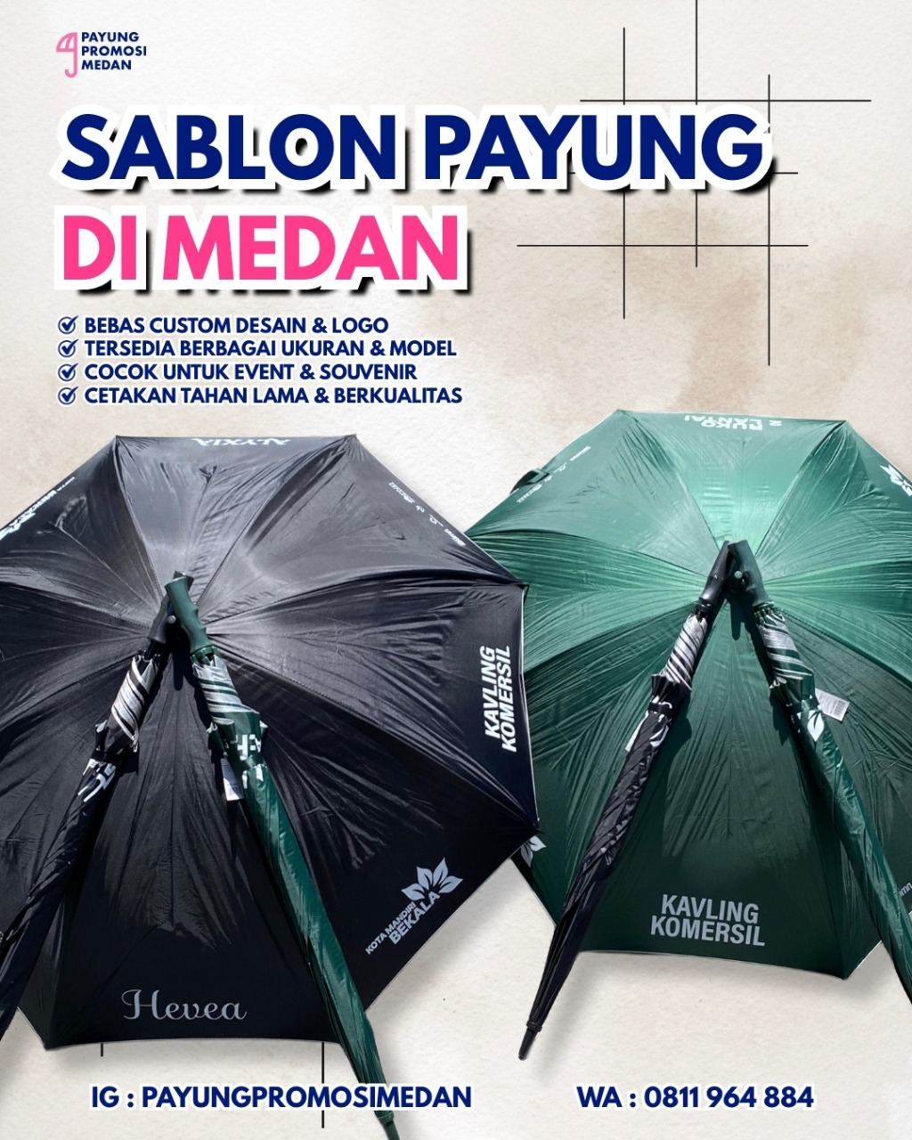 Sablon payung medan